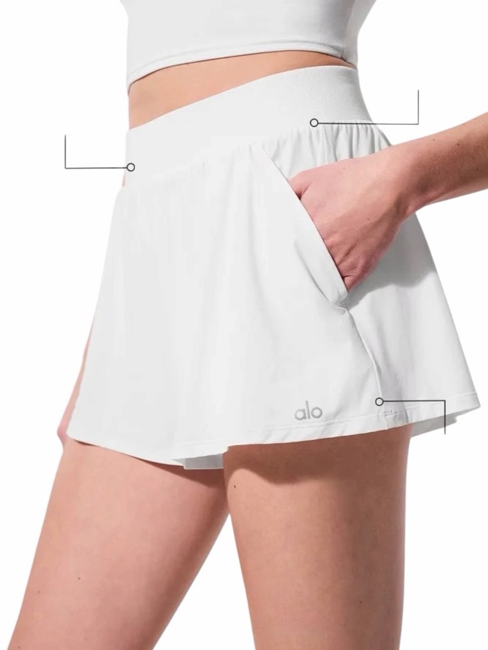 ALO Yoga Woman’s Breezy Shorts in White Size Small - Picture 3 of 5